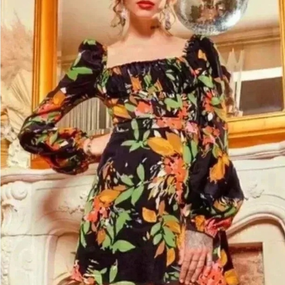 Floral Black Dress